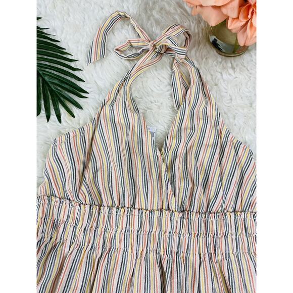 NEW Juniors Women's Abercrombie S Fitch multi-layer stripe halter TOP Boho Party - Picture 4 of 7
